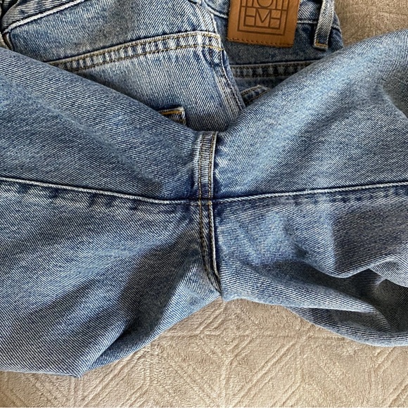 Toteme Flare Fit Denim High Waist Wide Leg Crop Jeans Washed Blue Size 25 EUC - Picture 4 of 9